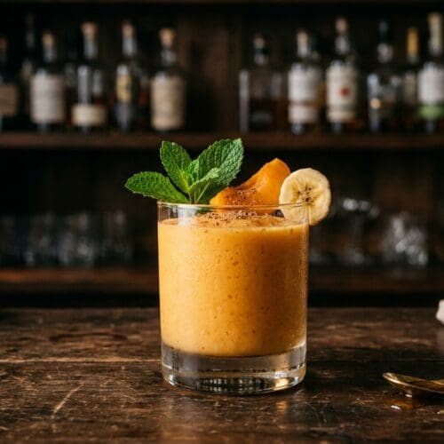 Banana and apricot smoothie cocktail