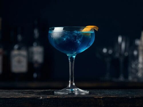 Blue Denim Cocktail Recipe - Bold Bourbon and Blue Curacao Blend
