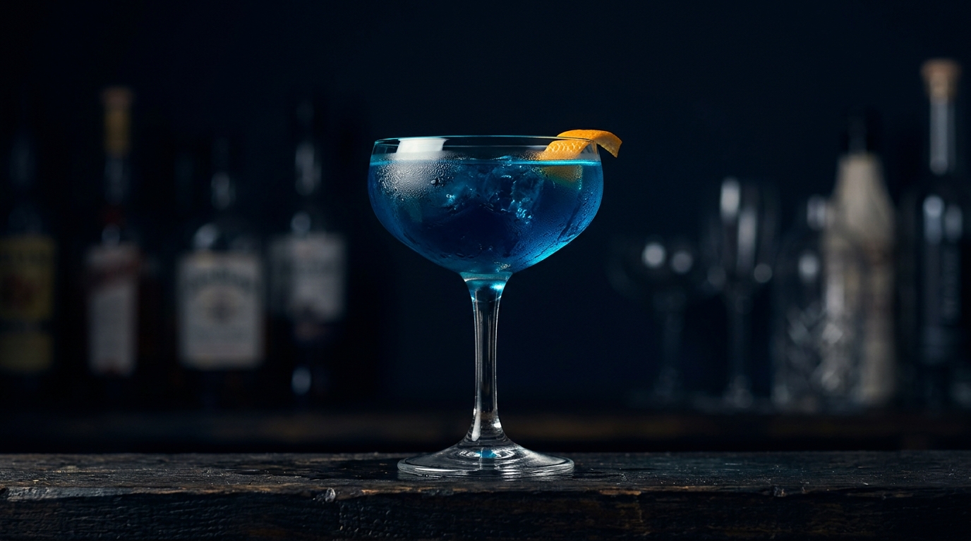 Blue Denim Cocktail Recipe - Bold Bourbon and Blue Curacao Blend